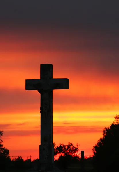 Crucifix with at sundown — Stock Photo, Image