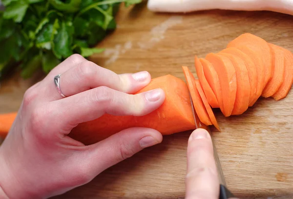 stock image Cutting carrot