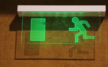 Symbol of emergency exit clipart