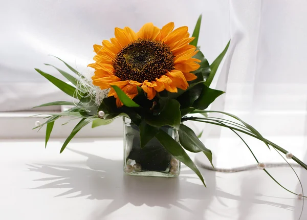 Bunch of flower with sunflower — Stock Photo, Image