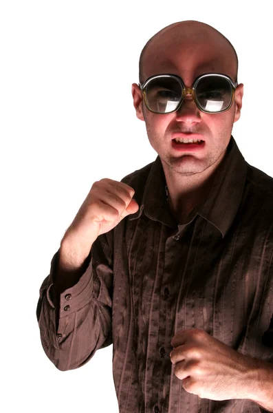 Agressive boxing man show his fist — Stock Photo, Image