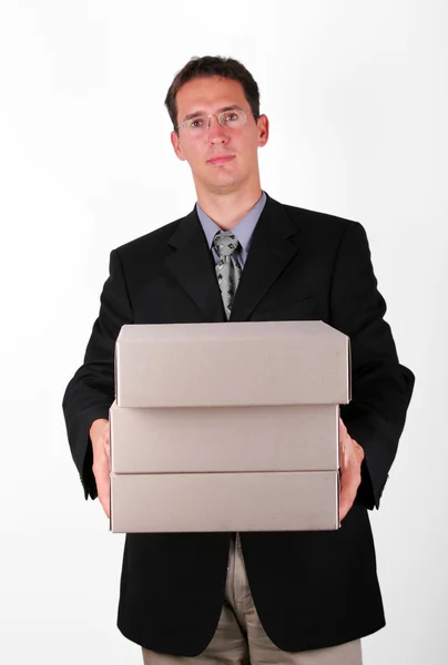stock image Content business man give some files