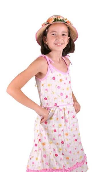 Jong meisje in springlike doek — Stockfoto