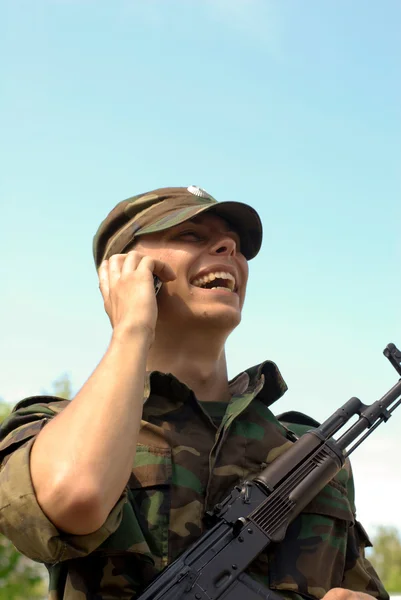 Soldat fericit — Fotografie, imagine de stoc