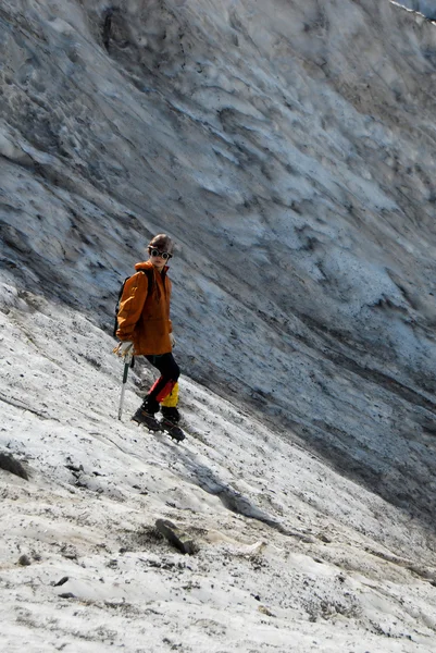 Horolezecká dívka — Stock fotografie