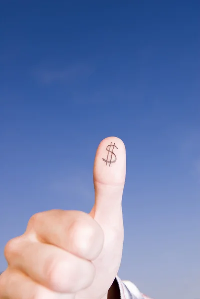 Thumbs up for dollar! — Stock Photo, Image