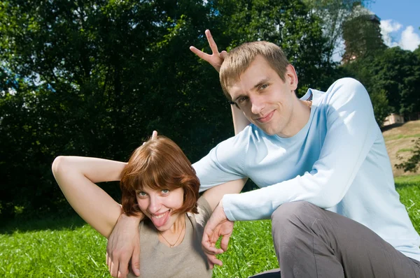 Young couple kidding — Stock Photo, Image