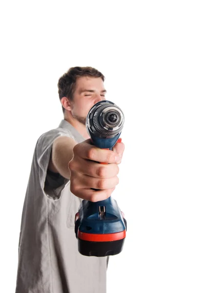 Young man with screwdriver — Stock Photo, Image