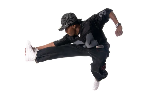 Cool hip-hop jongeman op witte achtergrond — Stockfoto