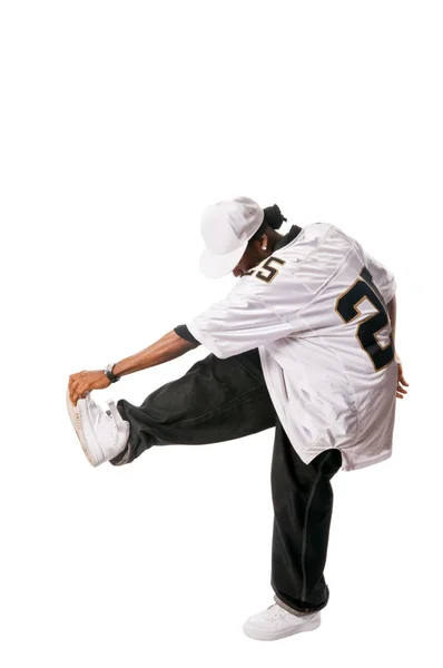 Cool hip-hop jonge man op wit — Stockfoto