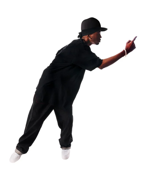 Handsome hip-hop young man on white — Stock Photo, Image