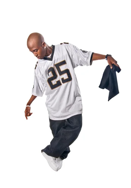 Legal jovem hip-hop homem no branco fundo — Fotografia de Stock