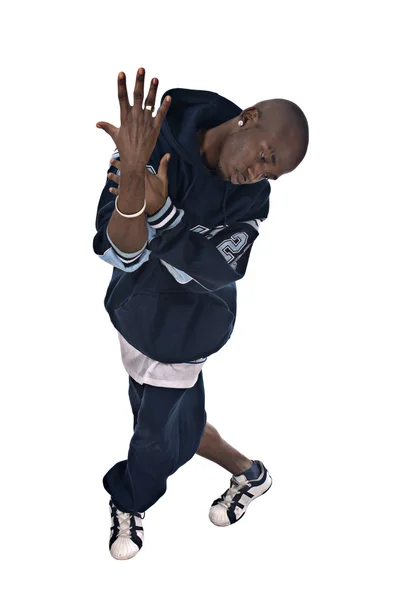 Cool hip-hop jongeman op witte achtergrond — Stockfoto