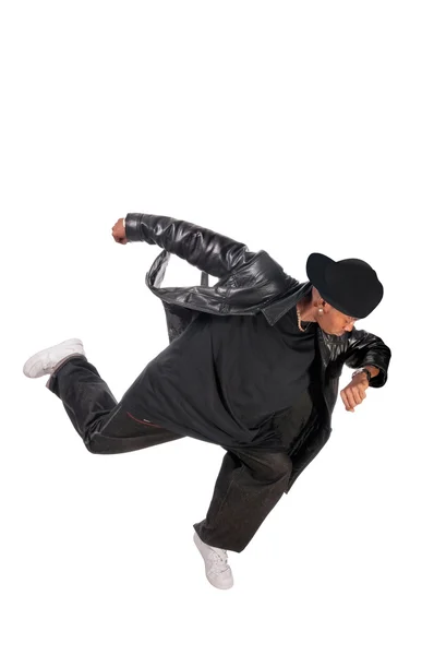Cool young hip-hop man on white background — Stock Photo, Image