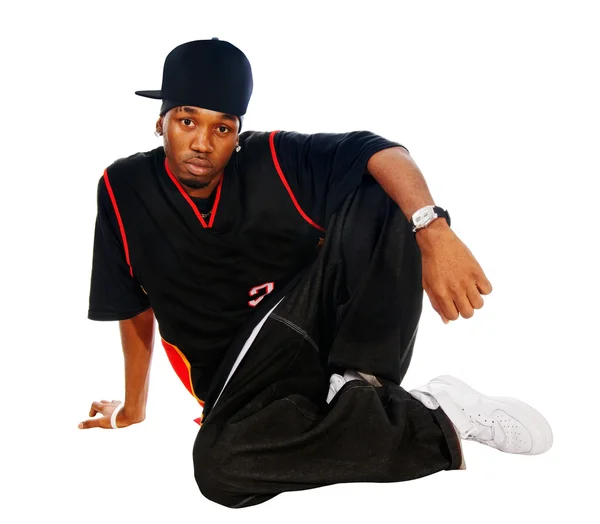 Handsome hip-hop young man on white — Stock Photo, Image