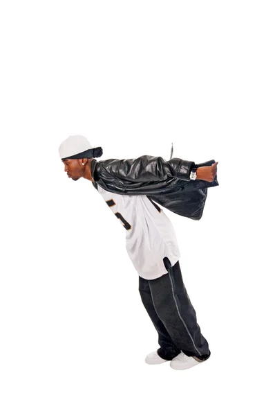 Δροσερό hip-hop νεαρός άνδρας σε λευκό — Φωτογραφία Αρχείου