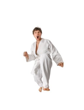 Karate fighter making a move clipart