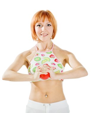 Fitness girl on white clipart