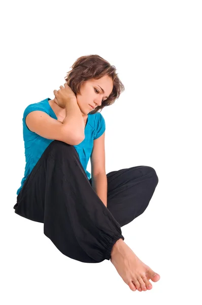 stock image Beautiful girl sitting on the floor