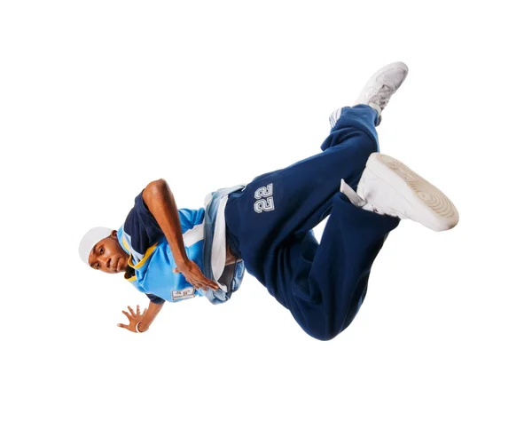 Young hiphop dancer on white — Stock Photo, Image
