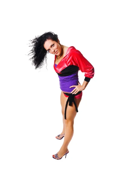 Ragga-Tänzerin auf Weiß — Stockfoto