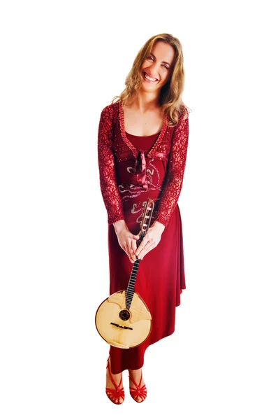 Female musician with her instrument — Stock Photo, Image
