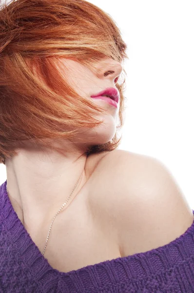 Portret czerwone włosy — Zdjęcie stockowe