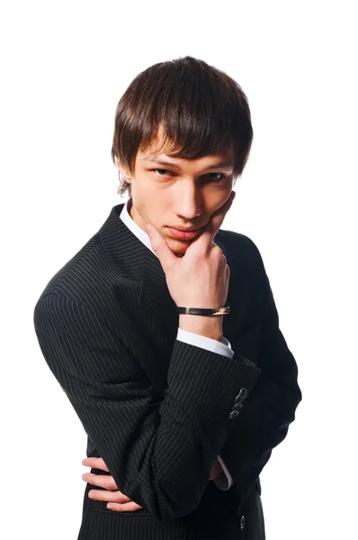 Schöner junger Mann im Anzug — Stockfoto
