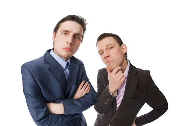 Two serious businessmen on white — Stock Photo, Image