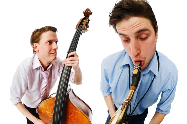 Two musicians performing — Stock Photo, Image