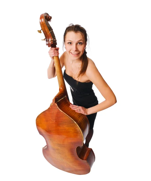 Female musician with her instrument — Stock Photo, Image