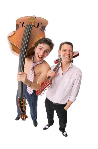 Zwei Musiker auf weiß — Stockfoto
