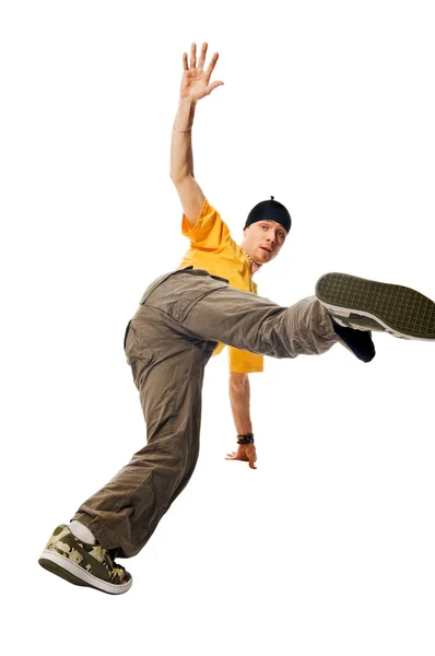 stock image Breakdance performer on white background