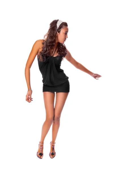 Schlanke Tänzerin isoliert auf weißem Hintergrund — Stockfoto