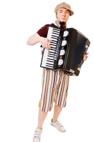 Cool musician on white — Stock Photo, Image
