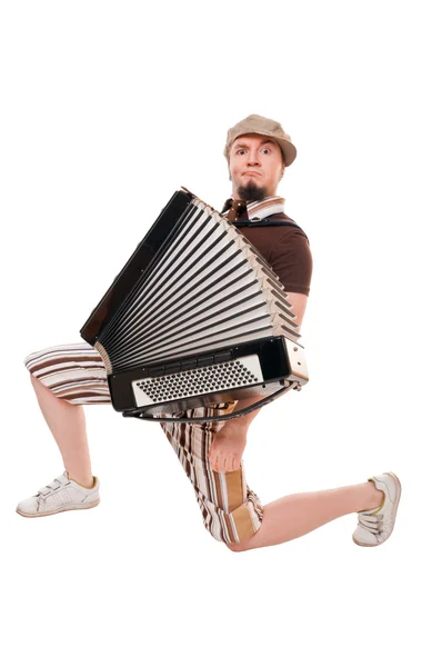 Musicien cool avec accordéon — Photo