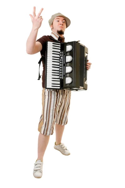 Super muzikant s concertina — Stock fotografie