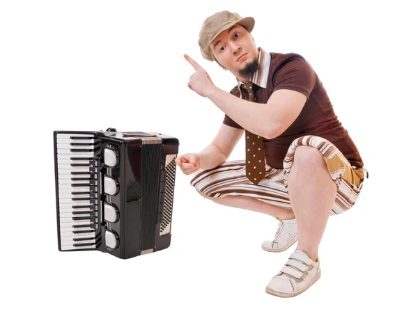 Cool musician on white — Stock Photo, Image