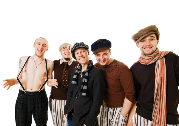 Group of male friends on white — Stock Photo, Image