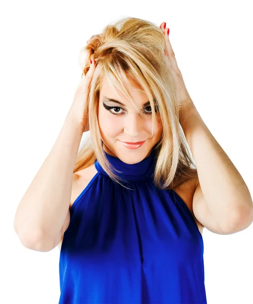 Young beautiful blond girl closeup — Stock Photo, Image