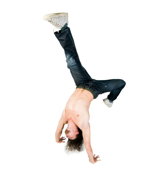 Parkour performer on white background — Stock Photo, Image