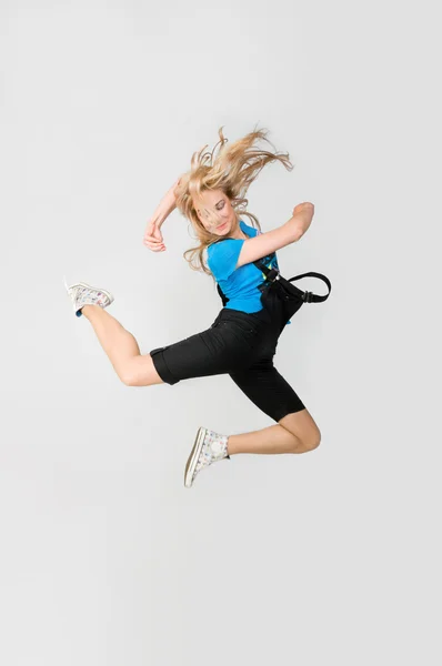 Beautiful girl jumping high Royalty Free Stock Images