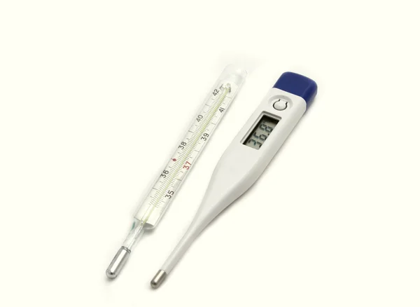 3D Realistic Thermometer icon, glass bulb with mercury, measuring