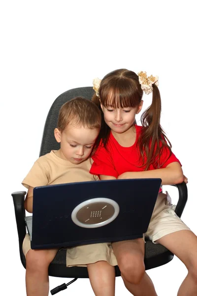 O computador de crianças — Fotografia de Stock