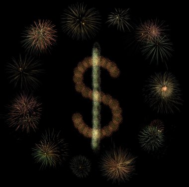 Dollar fireworks clipart