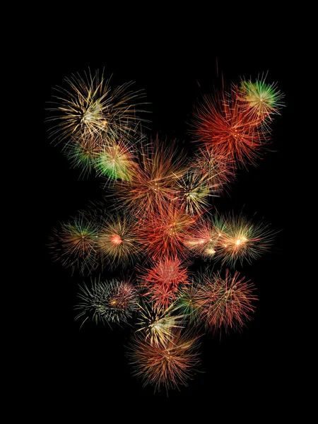 Japanese yen fireworks — Stock Photo, Image