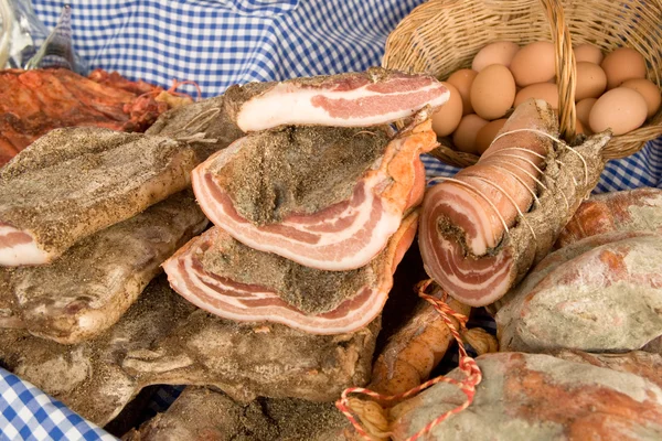 Cold meat and eggs — Stock Photo, Image