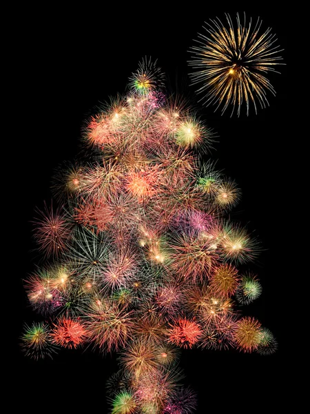 Vuurwerk kerstboom — Stockfoto