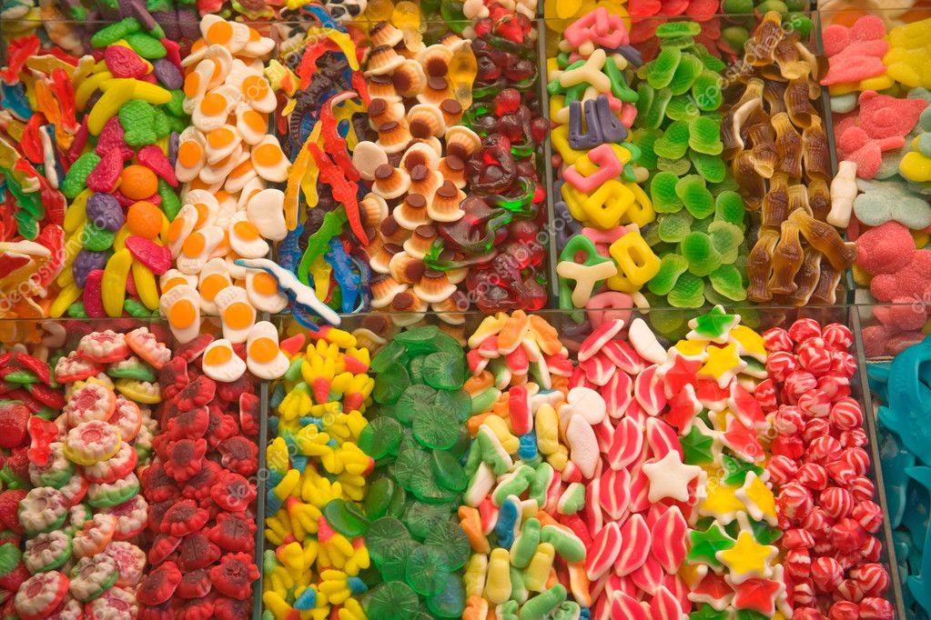 Sweets stand at market — Stock Photo © photosil #2363428