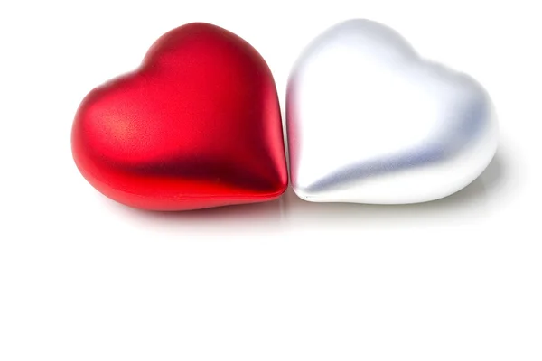 Par i hjärter känslomässiga älskar symbol — Stockfoto